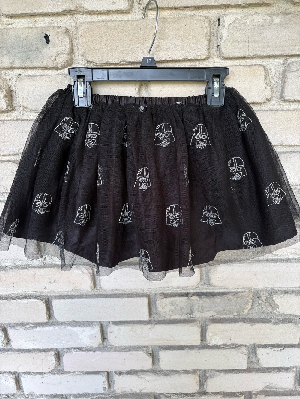 Star Wars Black Mini tulle skirt with Silver Darth Vader Print